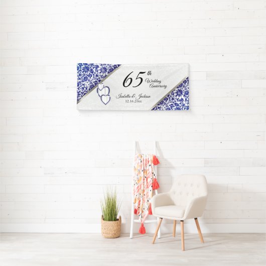 65周年サファイアブルー記念/誕生日 横断幕 (インサイチュ)