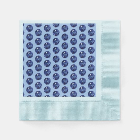 65周年サファイア 縁ありカクテルナプキン (正面)