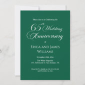 65周年ブルーサファイア結婚記念日エレガント 招待状 (正面)