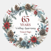 65周年ブルーサファイア結婚記念日 冬 ラウンドシール (正面)