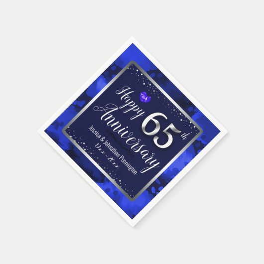 65周年結婚を迎える スタンダードカクテルナプキン (角)
