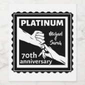 65周年結婚ブルーサファイア伝統的 ワインラベル (シングルラベル)