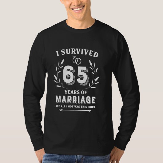 65周年結婚夫婦65歳 Tシャツ (正面)