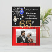 65周年結婚記念とゴールド | 祝祭的なホリデー 招待状 (スタンド正面)