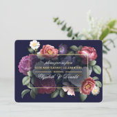 65周年結婚記念パーティー ヴィンテージ フラワーリング 招待状 (スタンド正面)