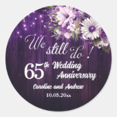 65周年結婚記念日のイルミネーション ラウンドシール (正面)