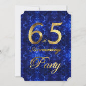 65周年結婚記念日のゴールドブルーサファイアモダン 招待状 (正面)