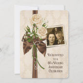 65周年結婚記念日のローズ 招待状 (正面)