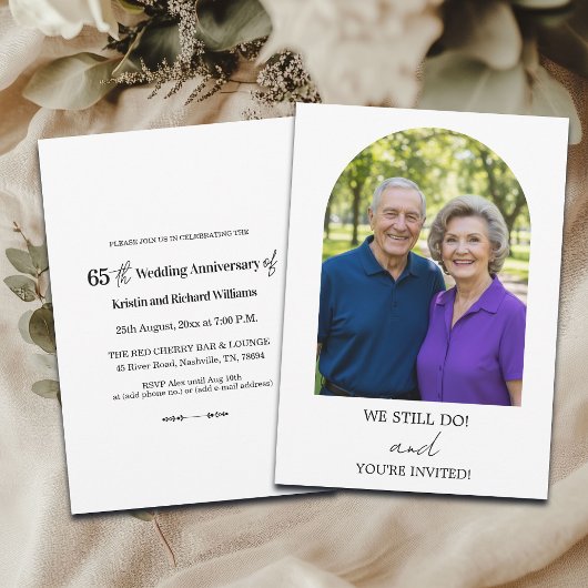 65周年結婚記念日の写真をまだ撮る 招待状