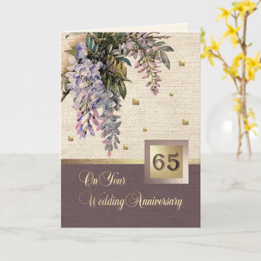 65周年結婚記念日グリーティングカード カード (黄色い花)