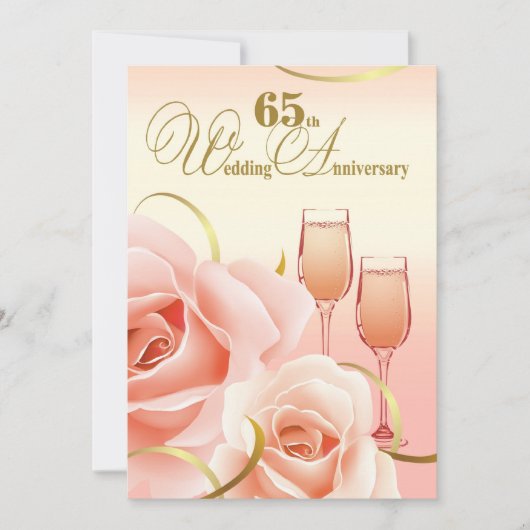 65周年結婚記念日パーティーの招待状 招待状 (正面)