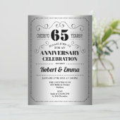 65周年結婚記念日パーティー - シルバー ブラック 招待状 (スタンド正面)