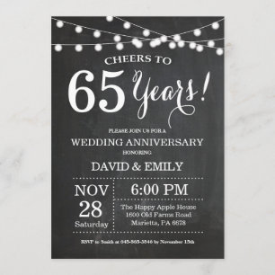 65周年結婚記念日招待状 黒板 招待状