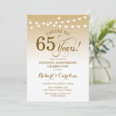 65周年結婚記念日 - ゴールド ホワイト 招待状 (スタンド正面)