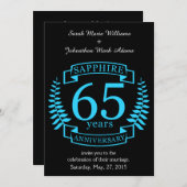 65周年結婚記念日 サファイア 招待状 (正面/裏面)