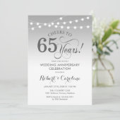 65周年結婚記念日 - シルバー ホワイト 招待状 (スタンド正面)