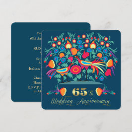 65周年結婚記念日 フォークアート 招待状