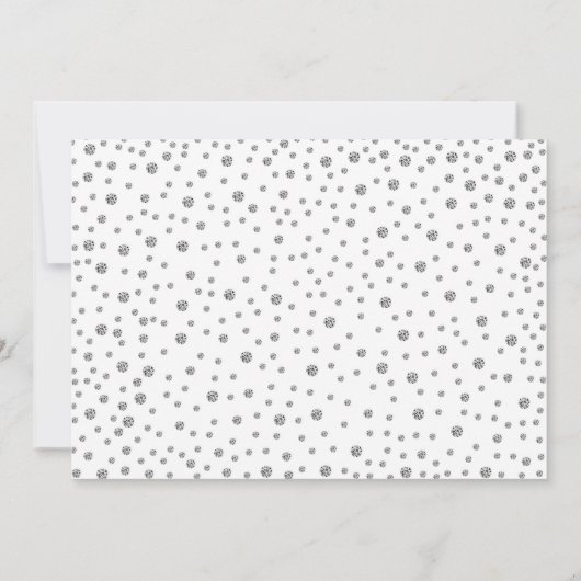 65周年記念のサプライズに写真付きシルバー ホワイト 招待状 (裏面)