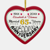 65周年記念ギフトハート型クリスマス セラミックオーナメント (正面)