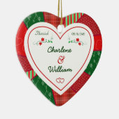 65周年記念クリスマスキルトハートギフト セラミックオーナメント (右)