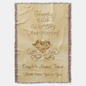 65周年記念パーソナライズされた贈り物アイディア スローブランケット (正面縦)