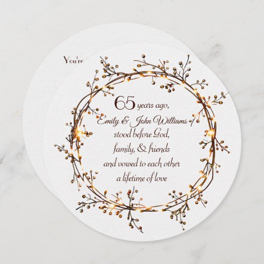 65周年記念パーティー白熱［赤熱］光を放つオータムベリーリース 招待状 (正面/裏面)