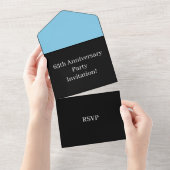 65周年記念パーティーRSVPブラックの作成 オールインワン招待状 (貼ってはがせる)