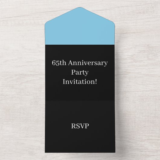 65周年記念パーティーRSVPブラックの作成 オールインワン招待状 (内側)