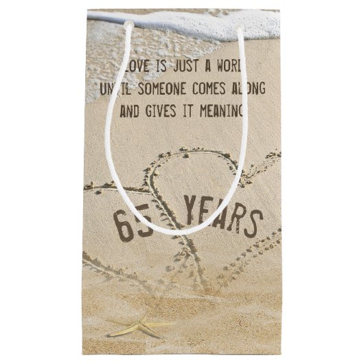 65周年記念ビーチハートとヒトデ スモールペーパーバッグ (正面)