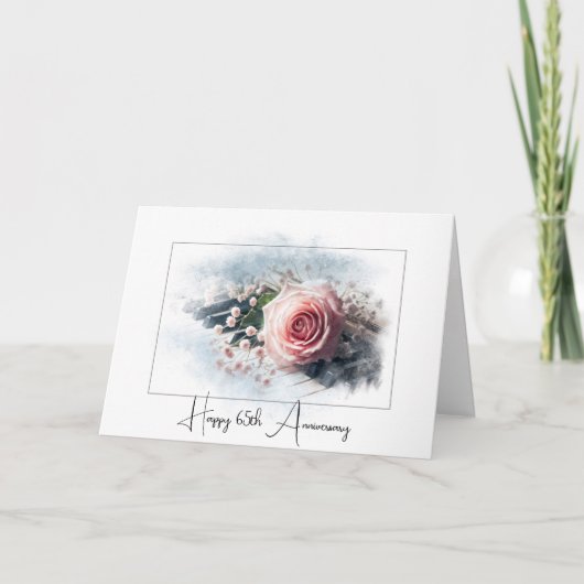 65周年記念ピンクローズ カード (正面)