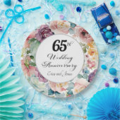 65周年記念結婚のスクリプエレガントトフローラ ペーパープレート (パーティー)