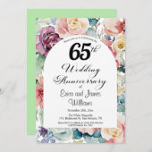 65周年記念結婚のスクリプエレガントトフローラ 招待状 (正面/裏面)
