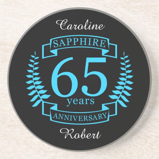65周年記念結婚サファイア コースター (正面)
