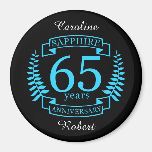 65周年記念結婚サファイア マグネット (正面)