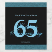 65周年記念結婚ワインラカスタムベル ワインラベル (シングルラベル)