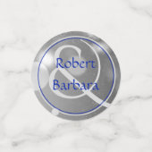 65周年記念結婚写真ブルーシルバー コンフェッティ (スモール正面)