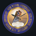 65周年記念結婚写真記念 ラージ壁時計<br><div class="desc">65周年結婚は祝、記念すべき人間関係の節目であり、お客様の写真や名前、記念日や記念日に合わせてパーソナライズするためのラウンドと宇宙の中心に「65周年結婚」という言葉を掲げ結婚て、記念の日よりも良い方法である。休日で作成ハートデザイン。お客様のもしニーズに対しカスタマイズて支援が必要な場合は、info@holidayheartsdesigns.comまでお電話でお願いいたしま連絡す。可能な限りサポートさせていただきます。</div>