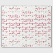 65周年記念赤いハート ラッピングペーパー (フラット)