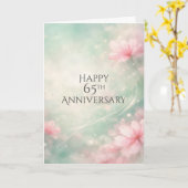 65周年記念 夢のようなミントグリーンの花 カード (黄色い花)