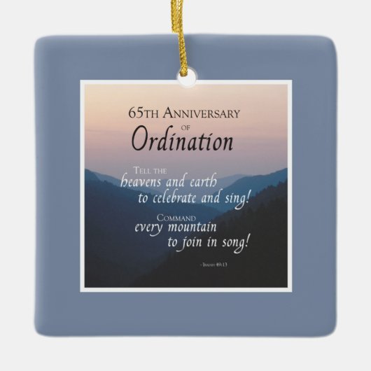 65周年調整のパーソナライズおめでとう セラミックオーナメント (正面)