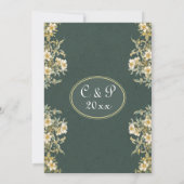 65周年青いサファイアの結婚記念日 豊かな花 招待状 (裏面)