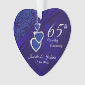 65回目/45回目のサファイア結婚記念日の記念品 オーナメント (正面)