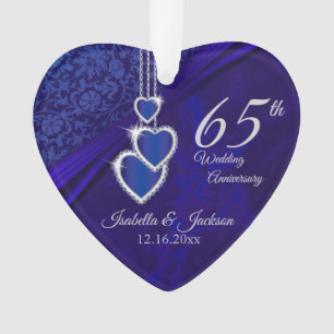 65回目/45回目のサファイア結婚記念日の記念品 オーナメント