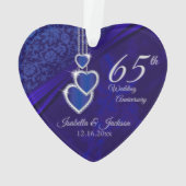 65回目/45回目のサファイア結婚記念日の記念品 オーナメント (裏面)