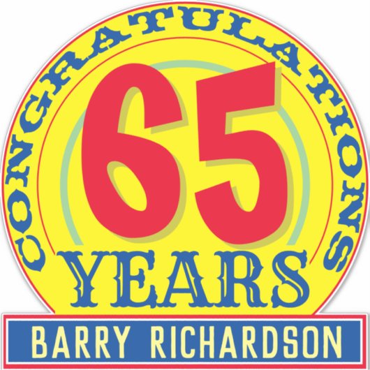 65年お祝い シール (正面)