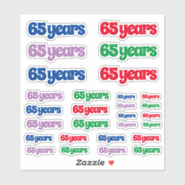 65年の様々なサイズ シール
