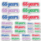 65年の様々なサイズ シール (正面)