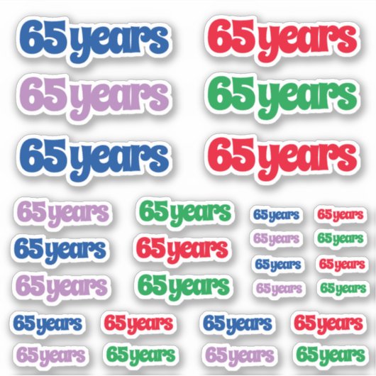 65年の様々なサイズ シール (正面)