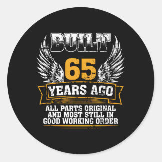 65年前に構築されたOldtimerグリーティング誕生B-Day ラウンドシール