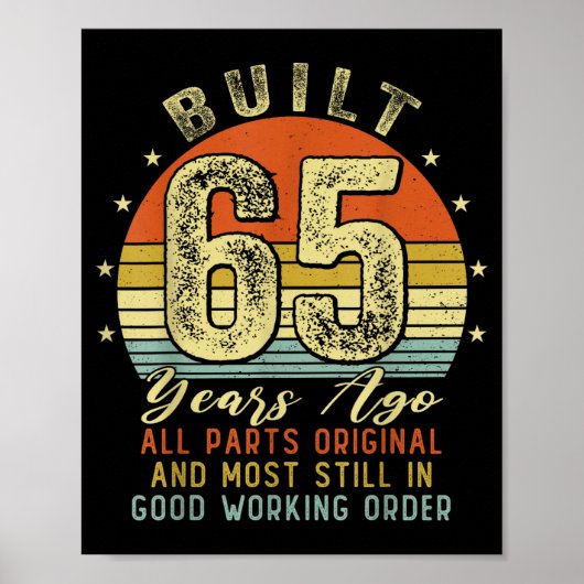 65年前製造のユーモラスな65歳の誕生日 ヴィンテージ196 ポスター (正面)